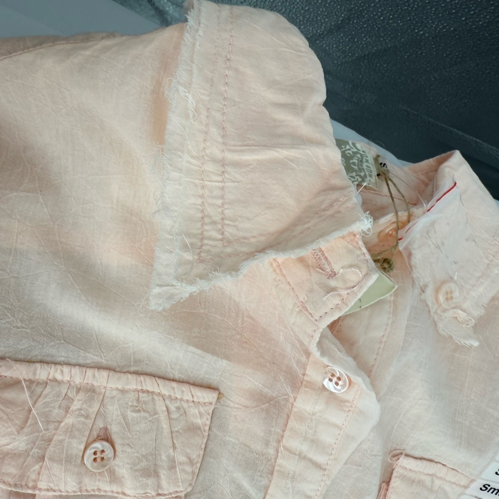 NWT Mur Mur 100% Cotton Embellished Blush blouse - Picture 8 of 9